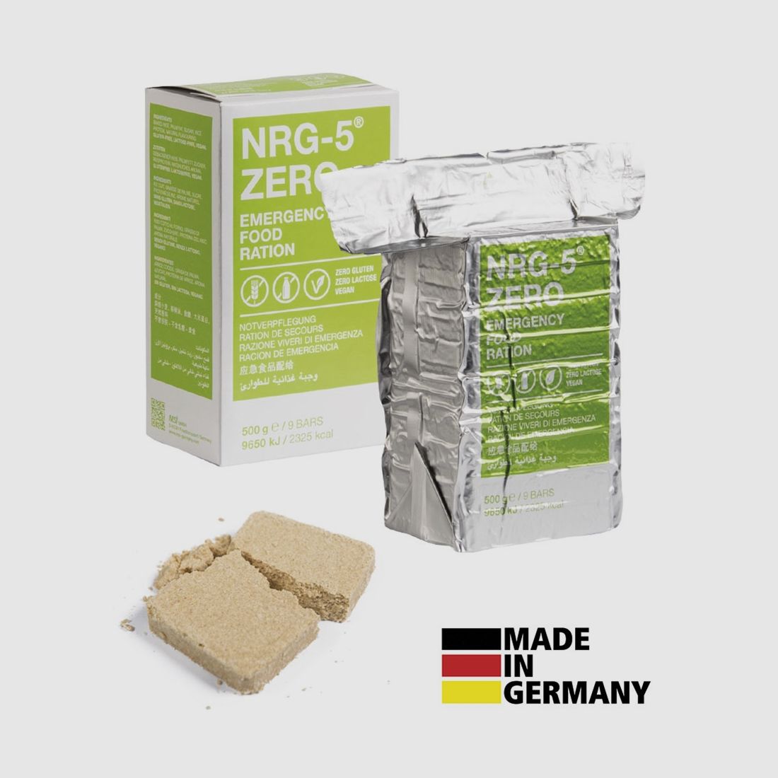 Notverpflegung, NRG-5 ZERO, 500 g, (9 Riegel) gluten- und laktosefrei