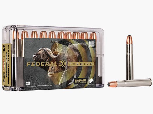 Federal Premium Safari Swift A-Frame .470 NE 500GR JSP 20 Patronen