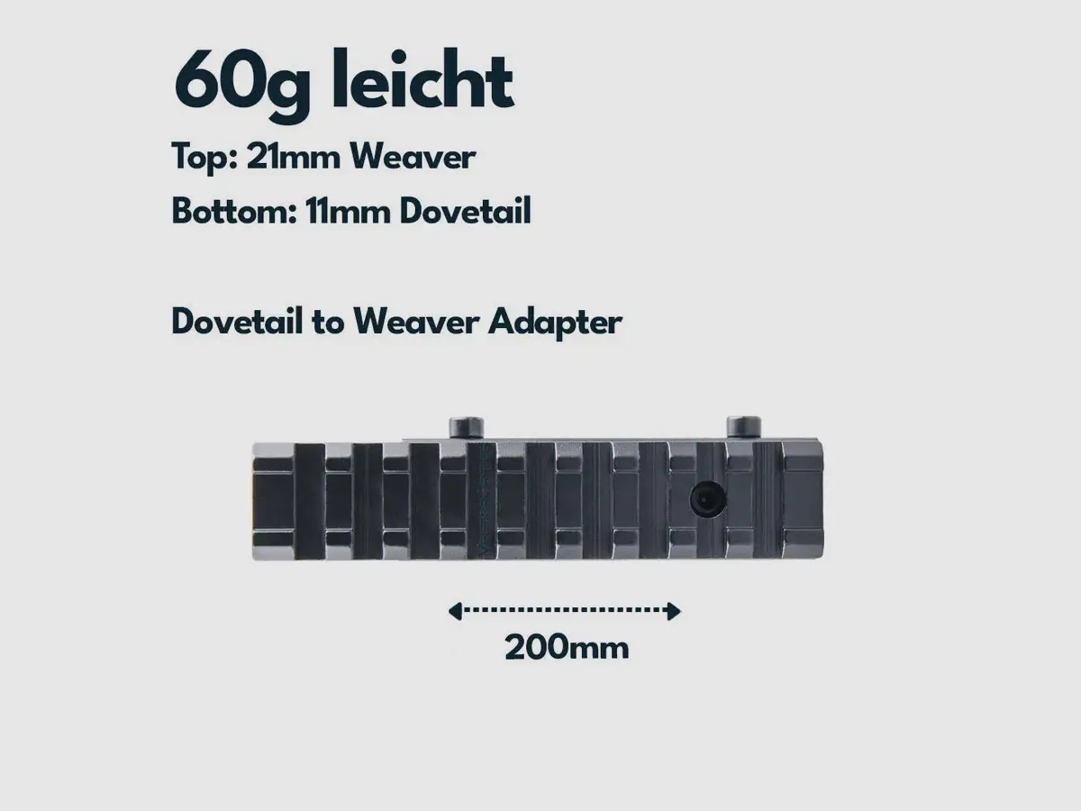 Vector Optics SCRA-31 - Uchwyt przedłużający Dovetail na szynę Weaver, zdjęcie 2 z 3