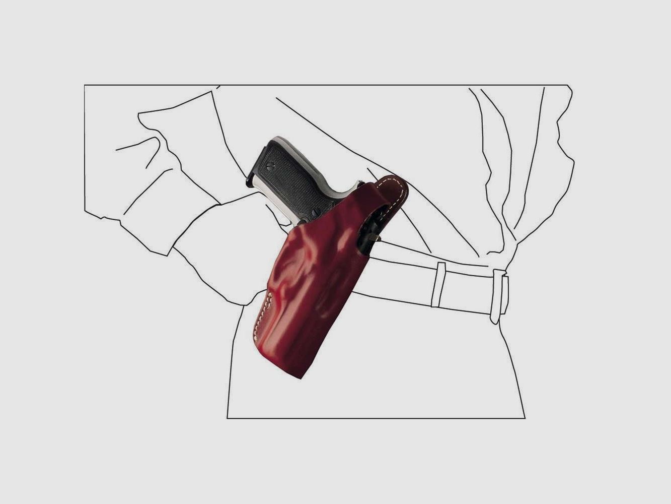 Lederholster "FBI" PRO Beretta 92 Compact-Braun-Rechtshänder