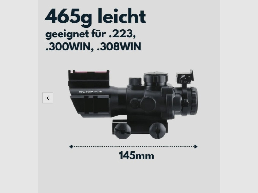 Victoptics OPSL12 C1 4x32IR - für 21mm Picatinny/Weaver - für Airsoft, Schießsport, usw.