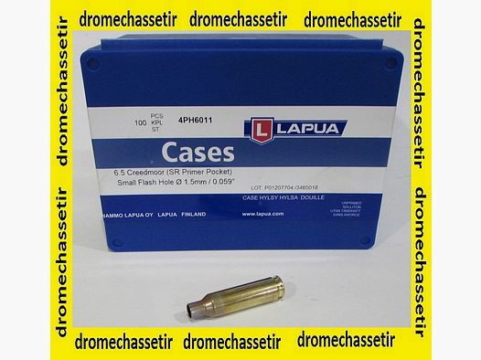 Doos van 100 messing hulzen, kal. 6,5 Creedmoor, LAPUA, small rifle