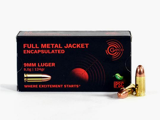 GECO 9 mm Luger FMJ SX Encapsulated 124 grs