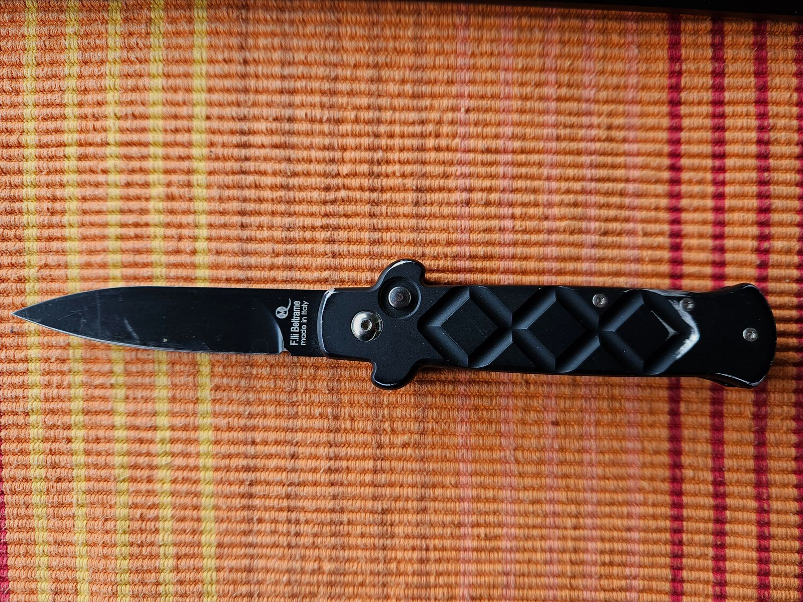 Beltrame Springmesser Coltello Scatto Tattico 3-D Nero schwarz