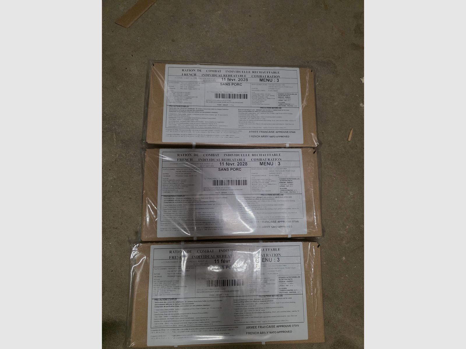 3 Notfall Güter Epa Original Französische Armee Neu wasser dicht