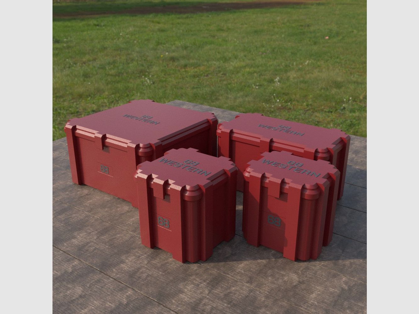 Filamelt Munitionsbox / 6.8 Western (Winchester/Browning) / ‘Klappdeckel’ / Patronenbox, Ammo Box