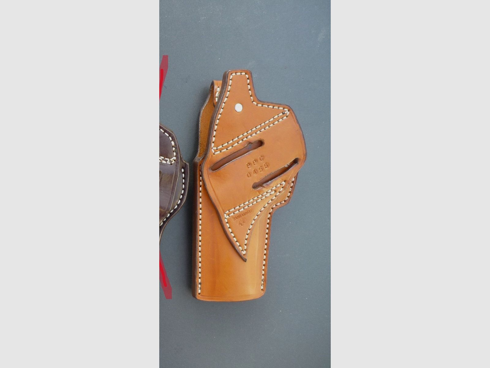HKDesign Holster Art. Nr. 003 mit Teflon Kornschiene und Snapverschluß  für:  PPC 0455 -  für Rechtshänder