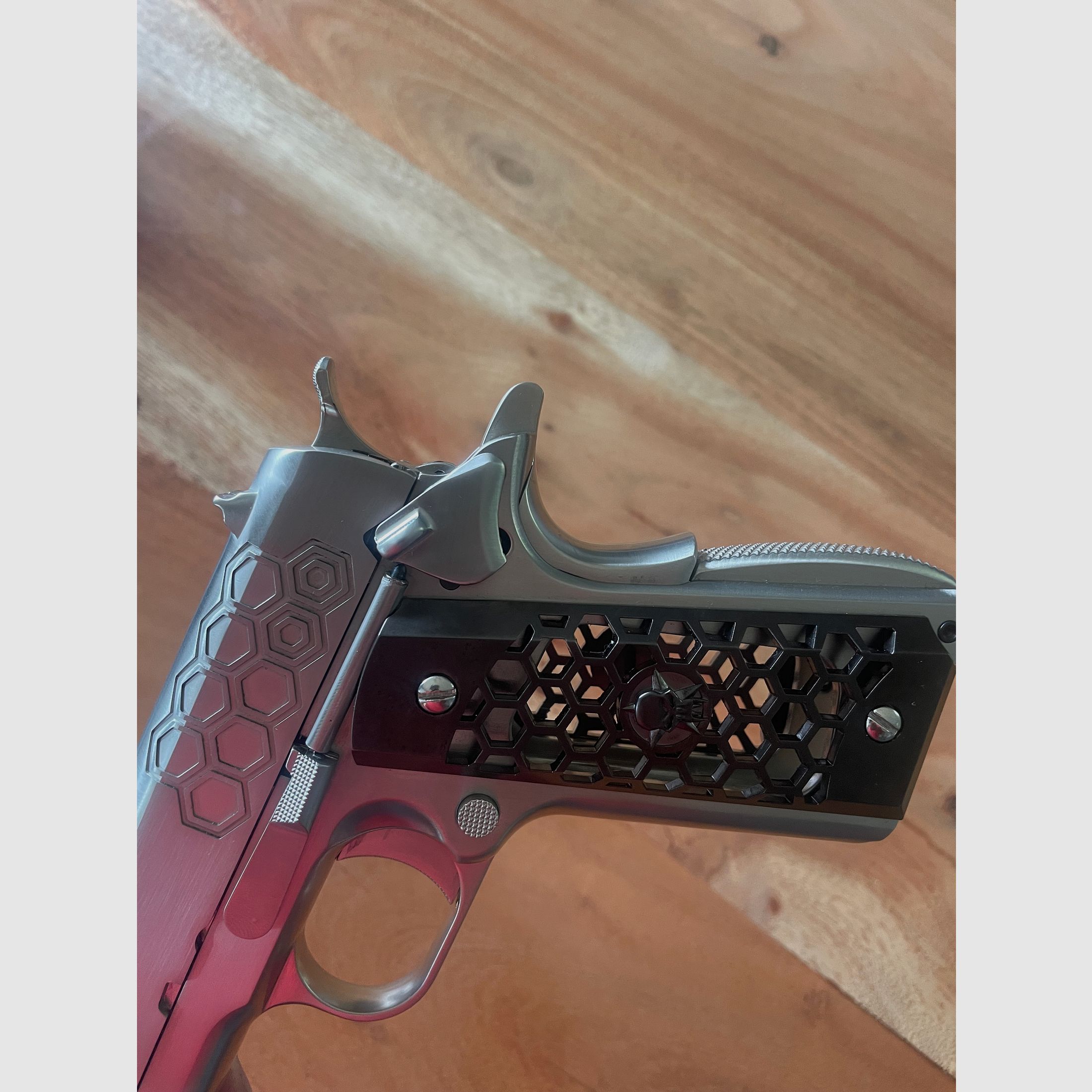 WE M1911 Hex Cut - GBB 6 mm, argent (pistolet AirSoft)