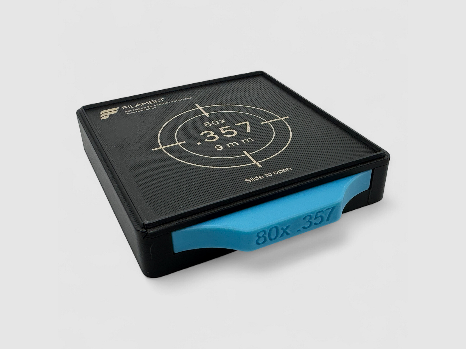 Diabolo-Box für 80x .357 / 9 mm – Praktisch, stapelbar, wiederverwendbar. Matchbox