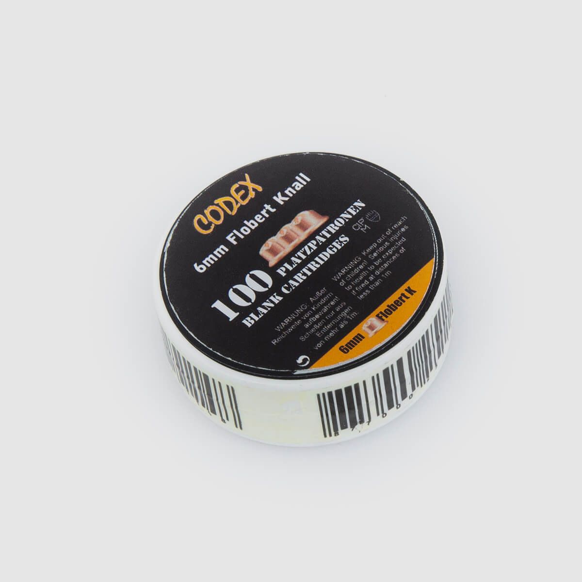Codex 6mm Flobert blank cartridges for blank-firing weapons