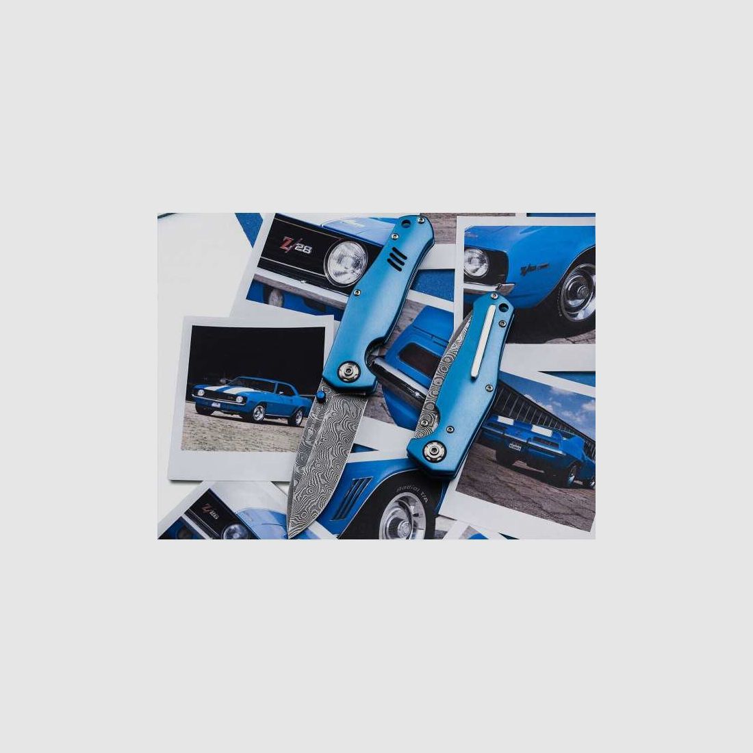 Böker 1969 Z28 Camaro Le Mans coltello in damasco