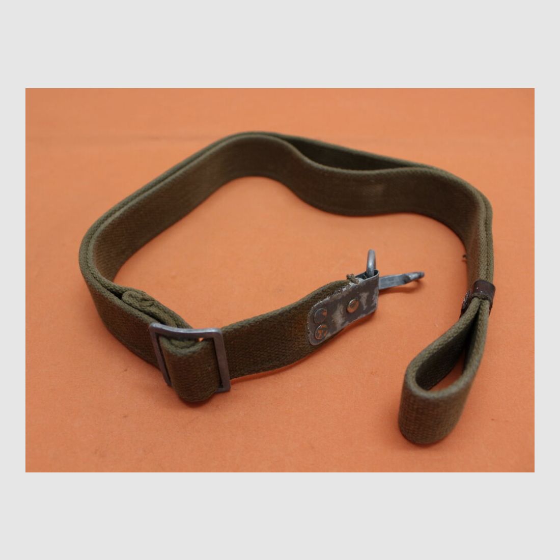 USSR SURPLUS Kalashnikov AKM: green USSR sling with carabiner hook (also suitable for SVD) used