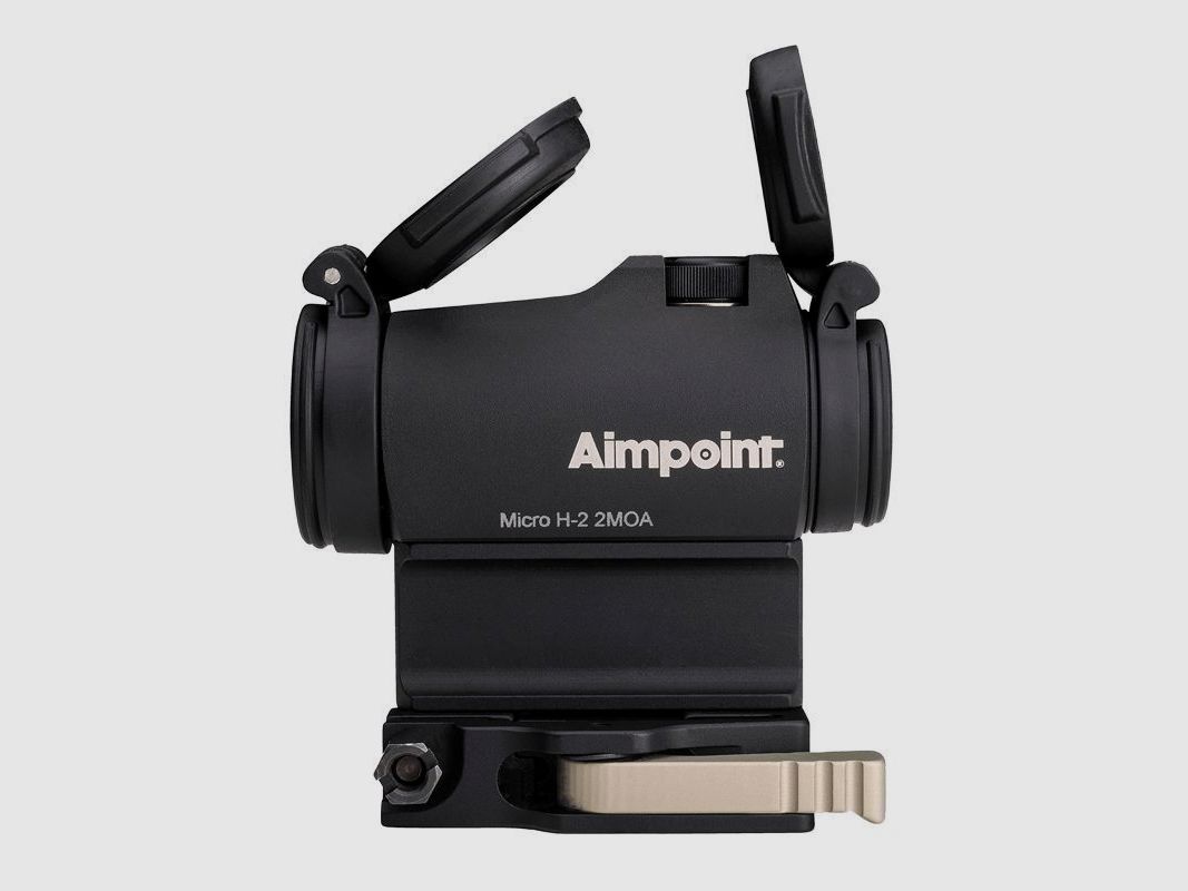 Aimpoint Rotpunktvisier Mod. Micro H-2 2 MOA / Schwarz incl. Adapter 39 mm für Weaver / Picatinny