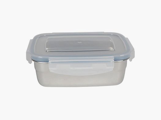 Brotbüchse / Köderdose mit Clipverschlussdeckel- 850ml - 18,5 x 13 x 6cm - Edelstahl - Lunchbox
