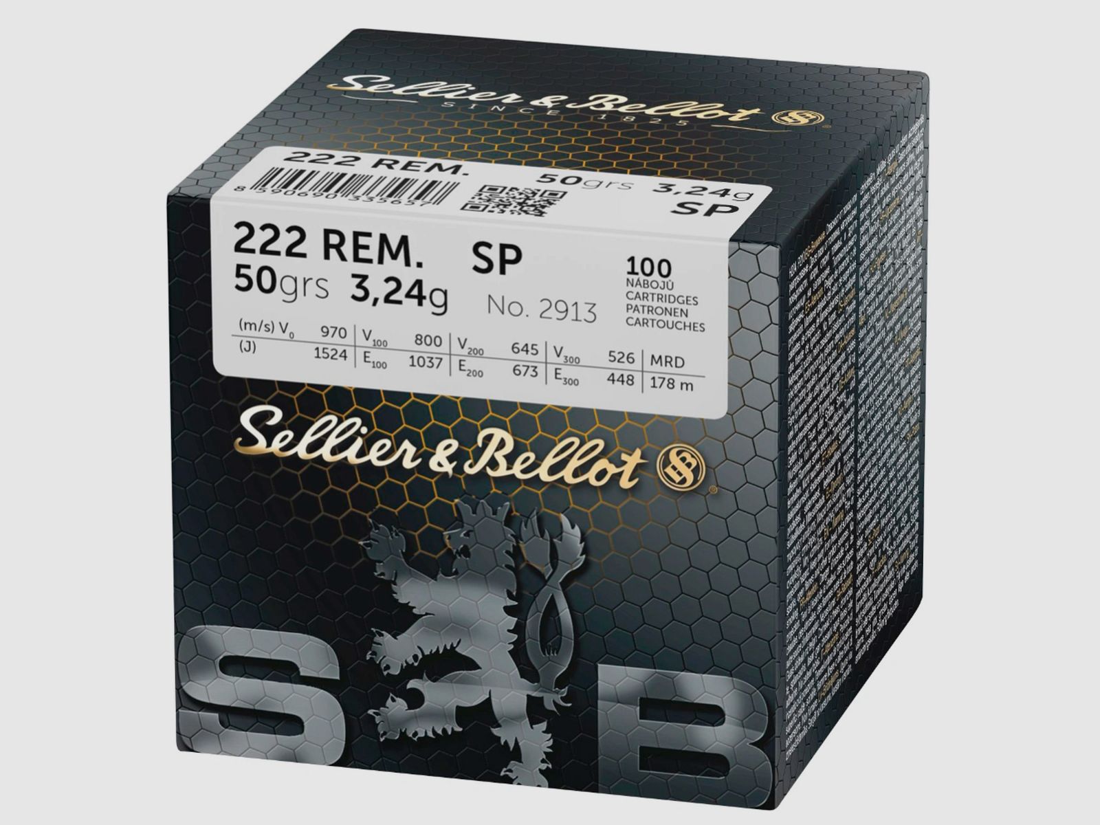 Sellier & Bellot .222 Rem. SP Teilmantel 3,24 g 50 grs. 100 Stück Büchsenmunition