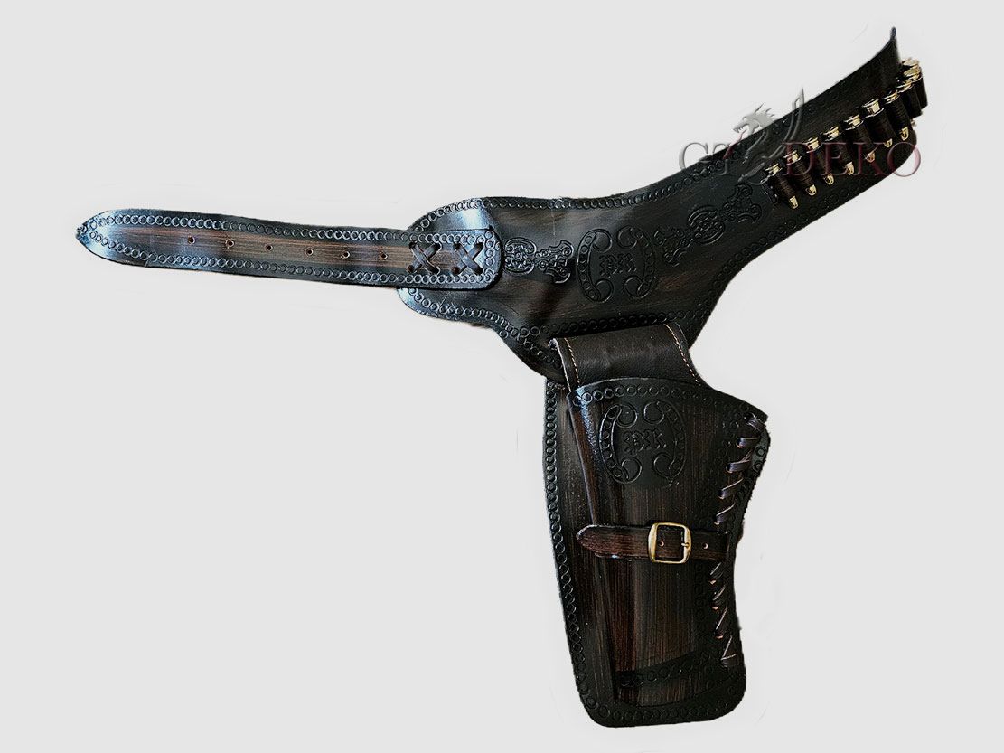 Western Holster Left-Handed with 24 Decorative Cartridges