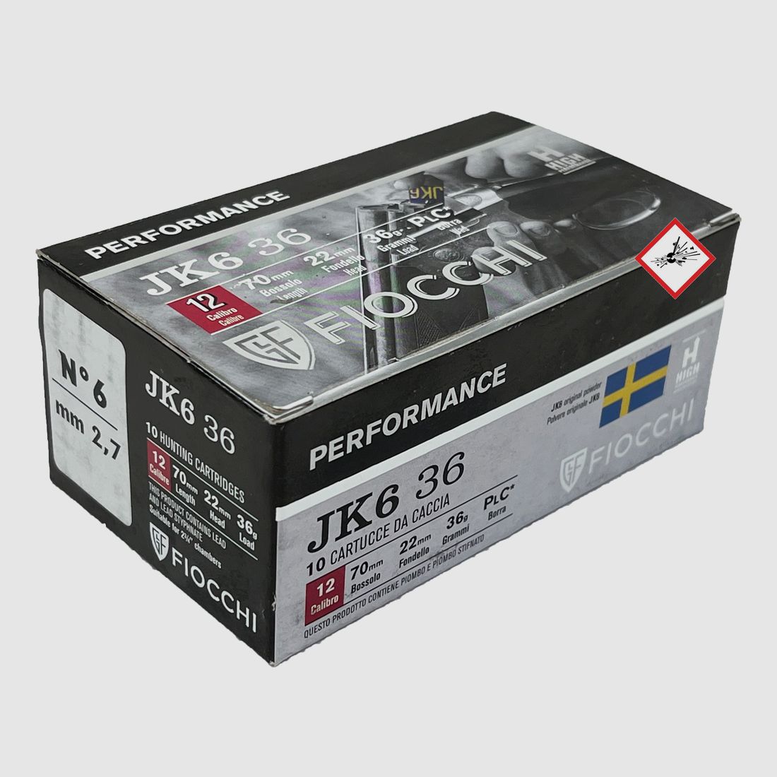 Fiocchi hunting shotgun cartridge Performance JK6 36 cal. 12/70