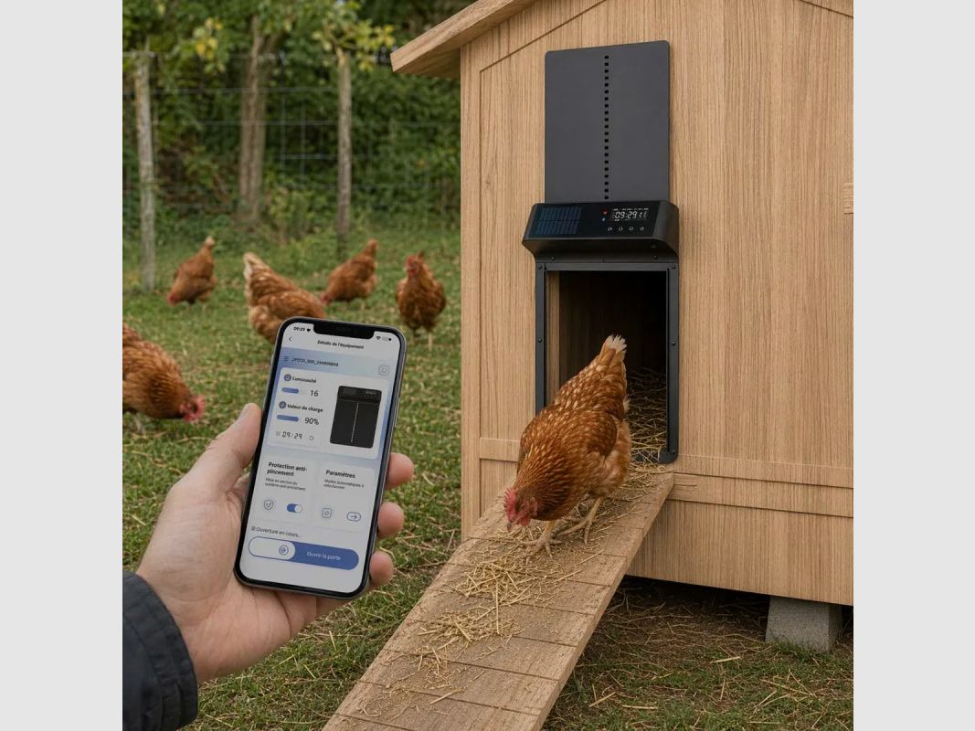 Komplettes Hühnerhaus-Set mit Gehege und autonomem Solar-Tor - Für bis zu 6 Hühner, Bild 16 von 30