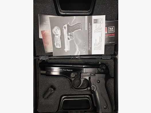 Ekol Firat Magnum Schreckschuss Pistole in schwarz, Kaliber 9mm P.A.K. (PTB 1112) wie neu!