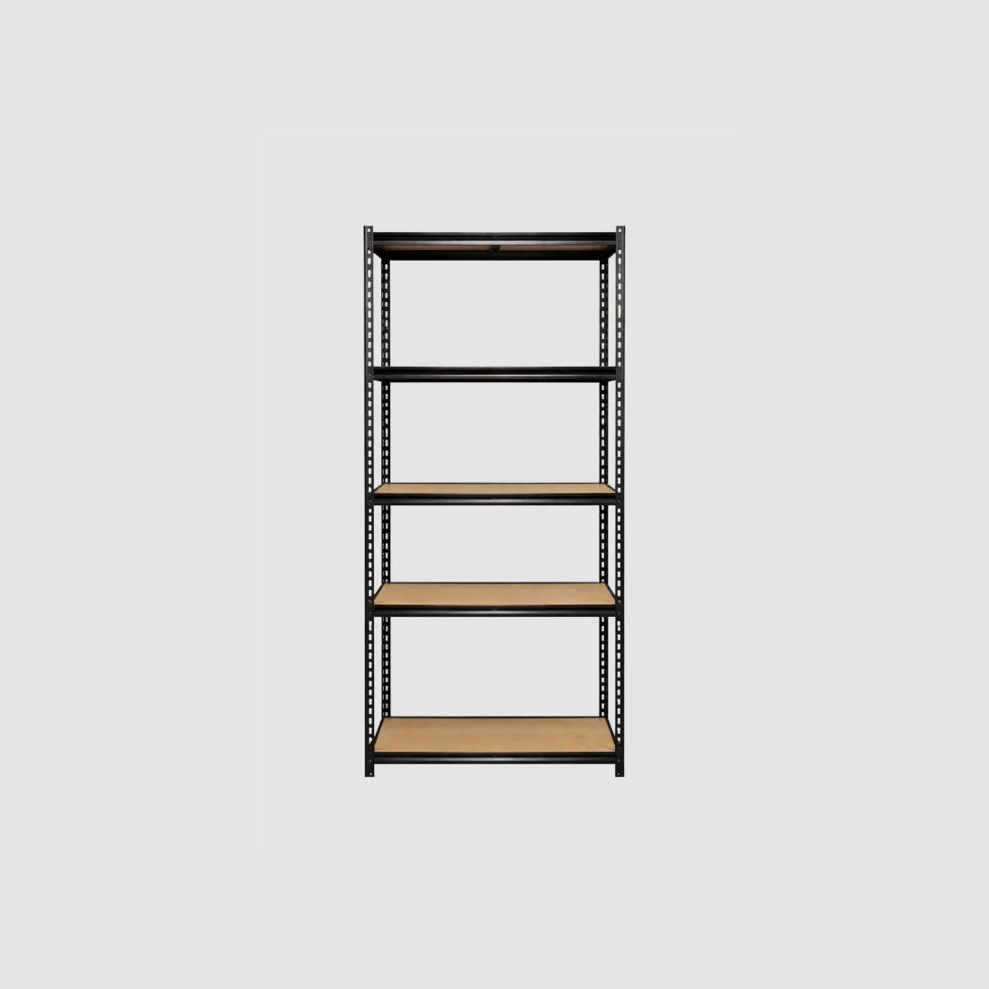 Black Rivet Shelf 5 Levels 90x40x180cm - Sturdy Steel and MDF Structure, image 2 of 5