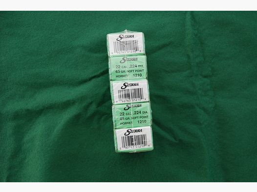 .224 / 5,6 mm 45 gr / 2,9 g Sierra Varminter Geschosse für Hornet 500 Stück