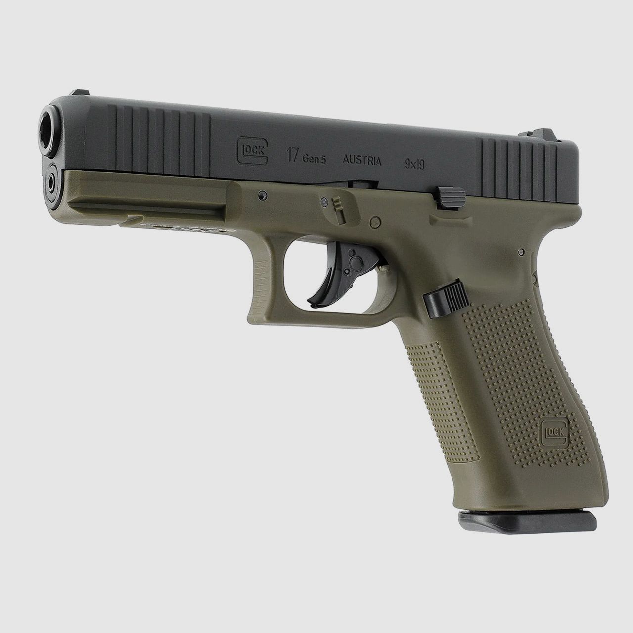 CO2 Pistole Glock 17 Gen5 Battlefield Green Blow Back Metallschlitten Kaliber 4,5 mm BB (P18)