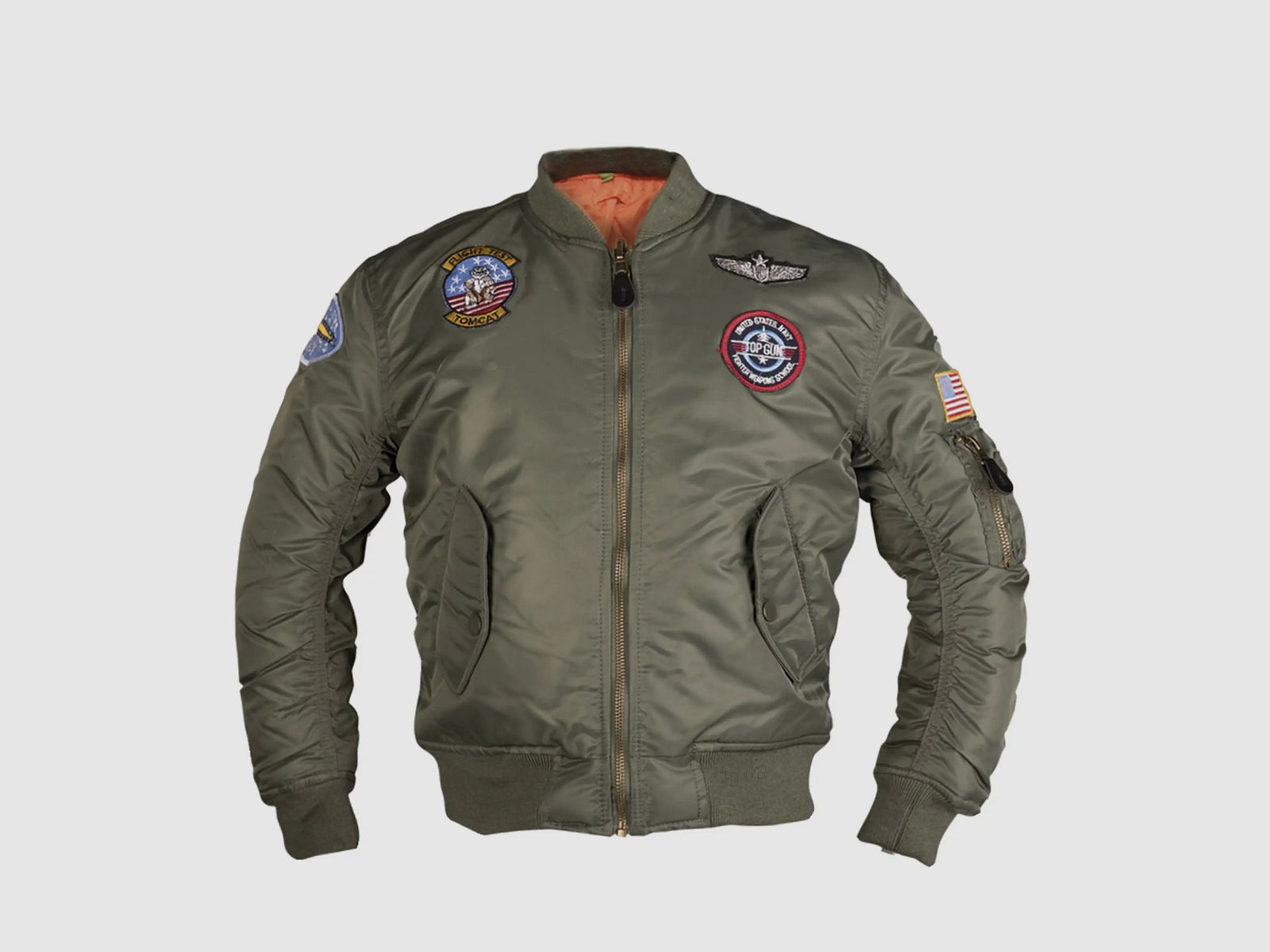 Mil-Tec Veste de Pilote Enfant MA1 Kids avec Insigne - Olive / L