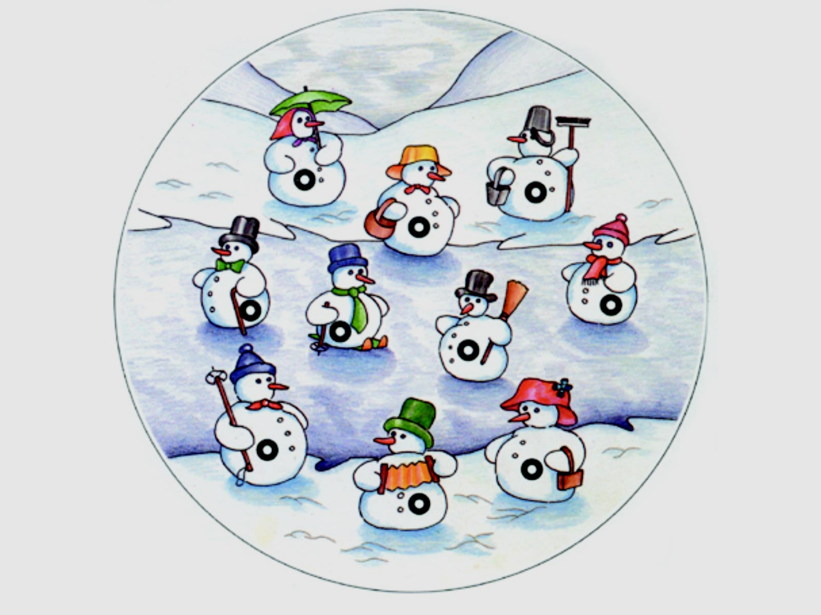 Braun Network Weihnachtsscheibe Schneemann