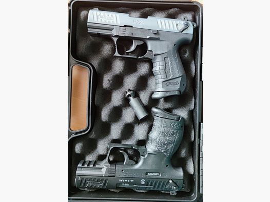 P22Q bzw. P22 Classic mit mintos Schlitten, beide Waffen neuwertig 9 mm PAK neu 