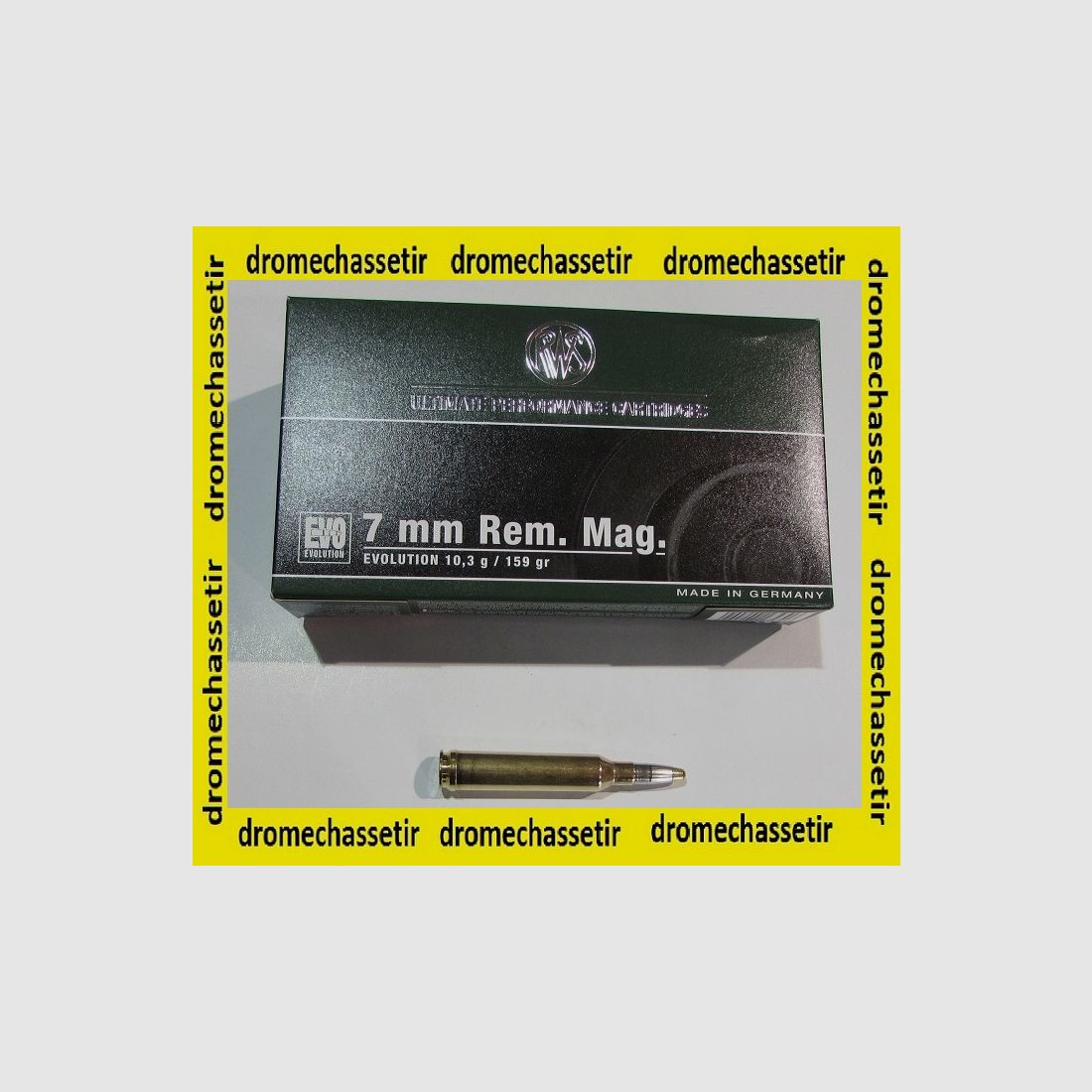 1 Schachtel mit 20 Patronen Kaliber 7mm Remington Magnum, EVO 159 Grain, 10,3 Gramm