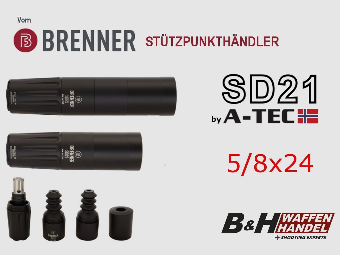 Brenner SD21 silencer 5/8x24 by A-TEC
