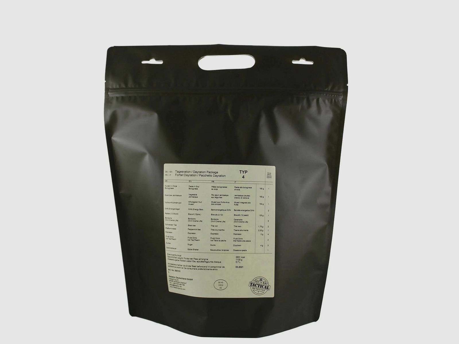 Katadyn Tagesration Vegetarisch Day Ration Pack Typ 4