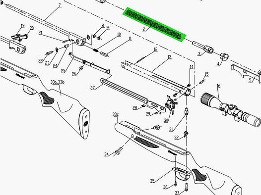 Original Standardfeder fĂĽr Luftgewehr Stoeger X50