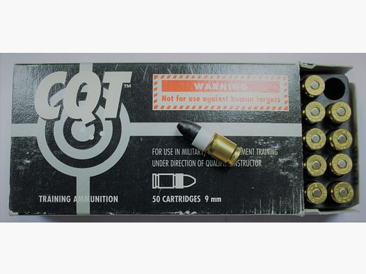 CQT 9mm rubber trainingsmunitie