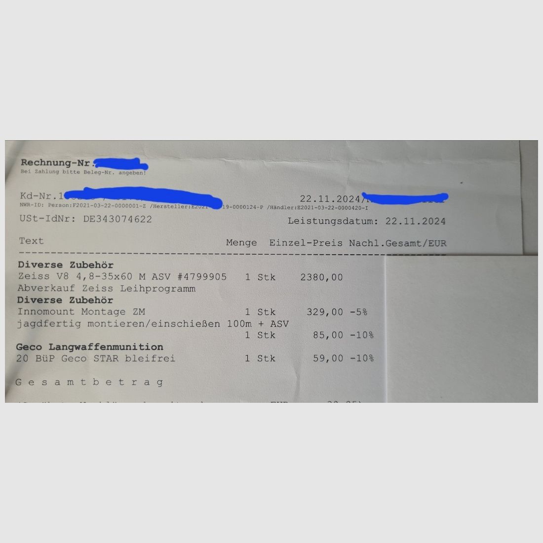 ZEISS Zielfernrohr V8 4,8-35x60 ASV mit Schiene und Rusan Modular FIX Klemmadapter (VB)