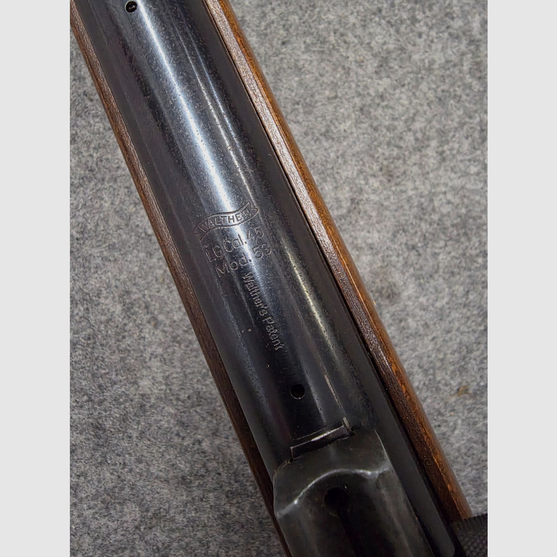 Vecchio Walther Mod. 53 Knicker carabina ad aria con diottra senza marchio F degli anni '50/'60 cal. 4,5mm Diabolo, immagine 7 di 12