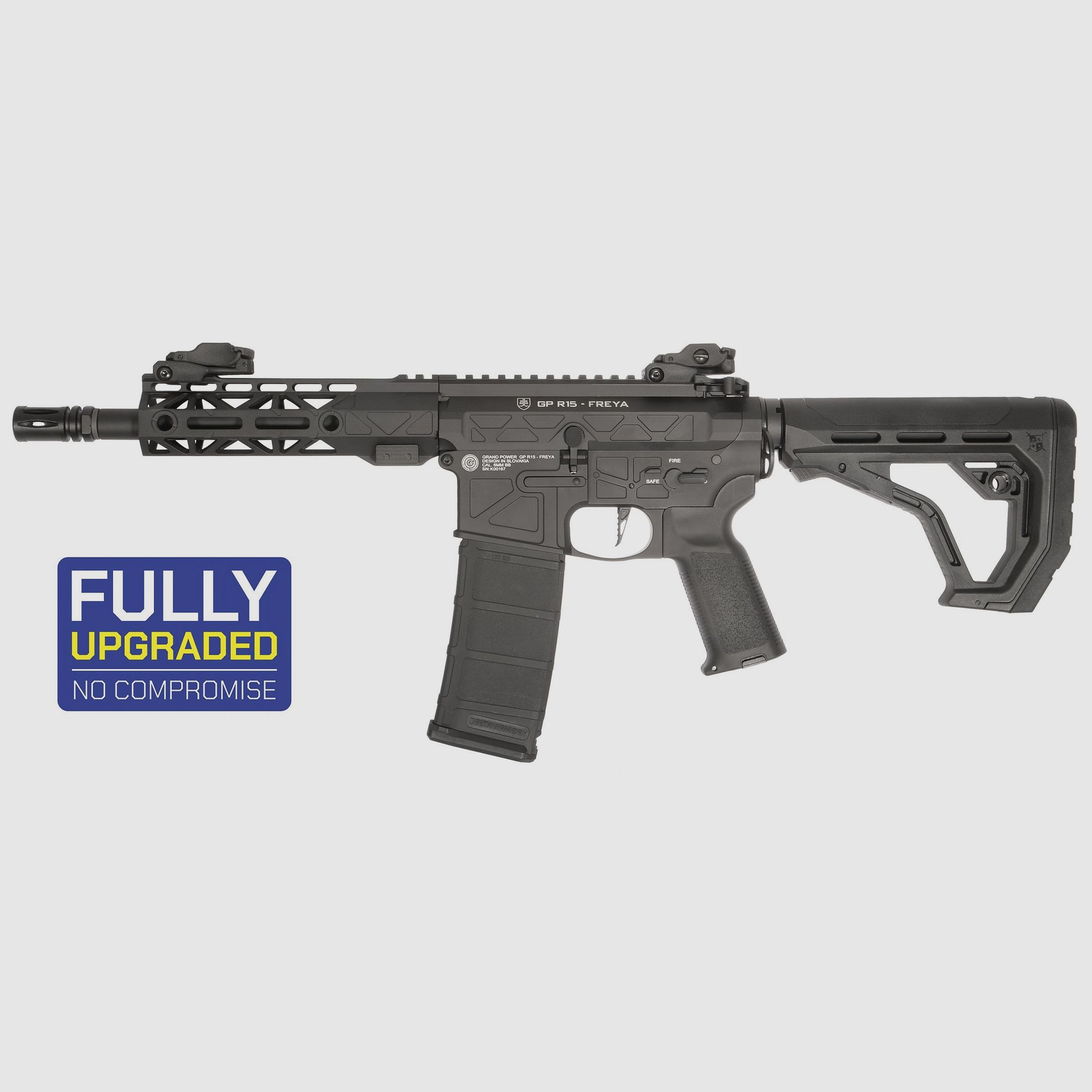 GP R15 FREYA 7" CNC Mlok ALPHA Schwarz S-AEG Frei ab 18 Jahren | Delta Armory