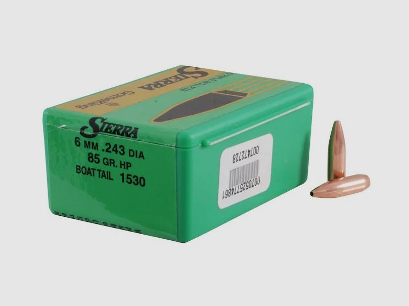 Proiettile Sierra 6mm/.243 85GR HPBT 100 pezzi