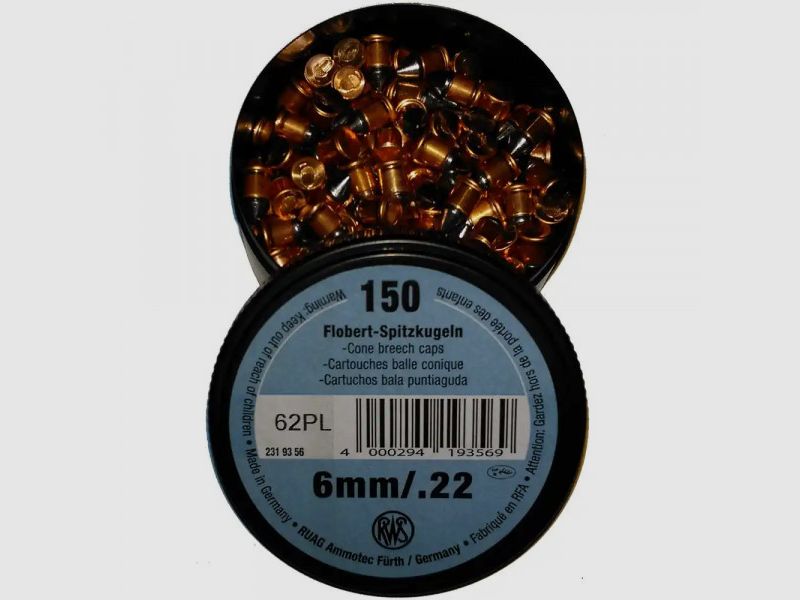 RWS 6MM FLOBERT SPITZKUGELN - 150 SCHUSS