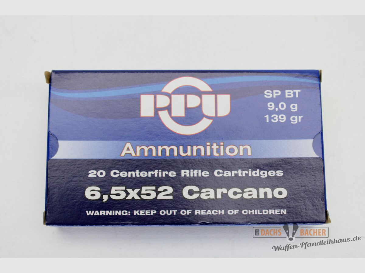 PPU Privi Partizan 6,5x52 Carcano 9,0g/139gr SP Teilmantel 20 Schuß