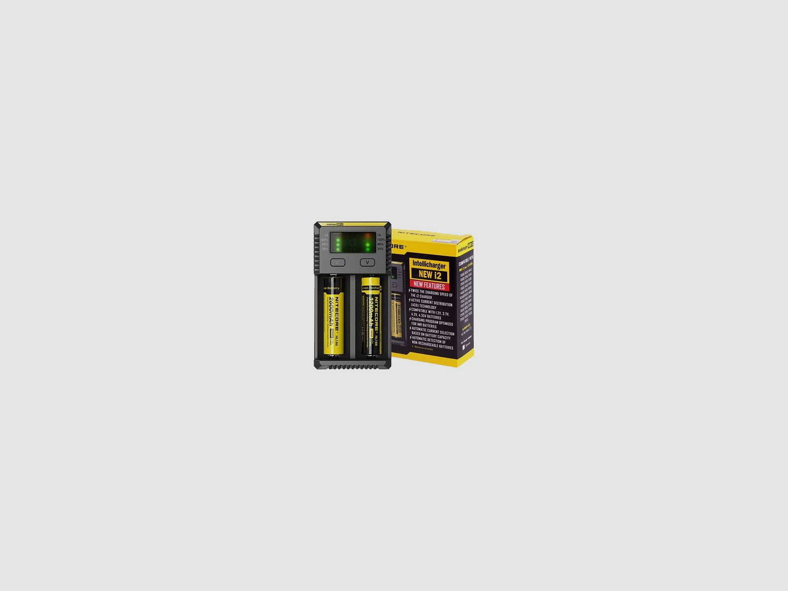 Nitecore New I2 Ladegerät für Lithiumbatterie 18650