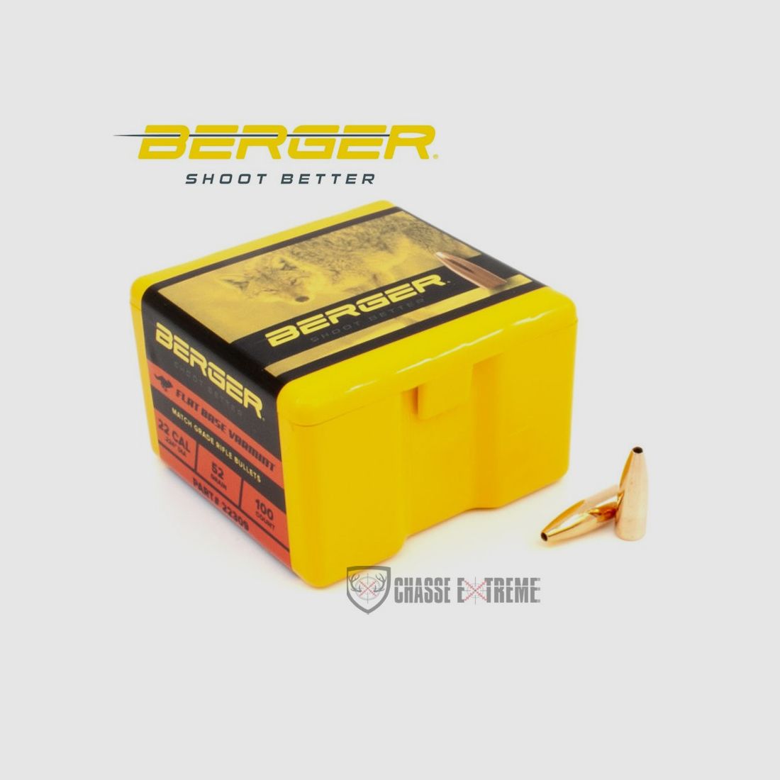 100 Geschosse BERGER Kal. 22 52gr FB Varmint, Bild 2 von 2