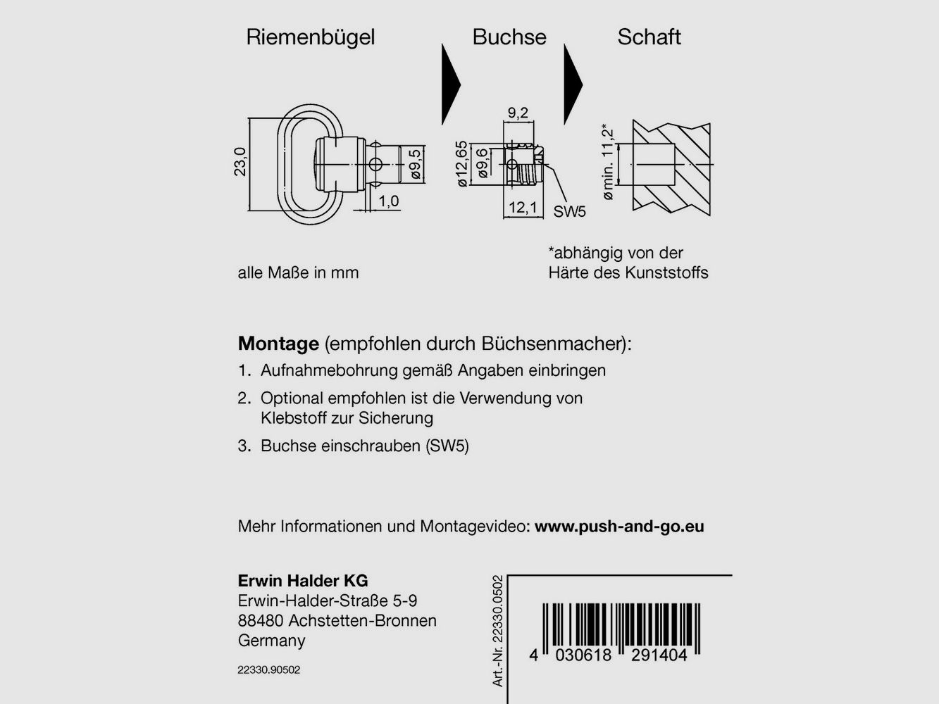 Halder draaibare geweerriembevestiging en “Push & Go” huls, afbeelding 3 van 4