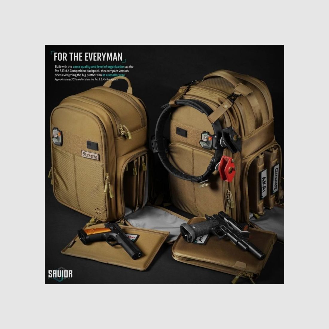 Savior – Mochila compacta para pistola S.E.M.A., Tan, imagen 2 de 6