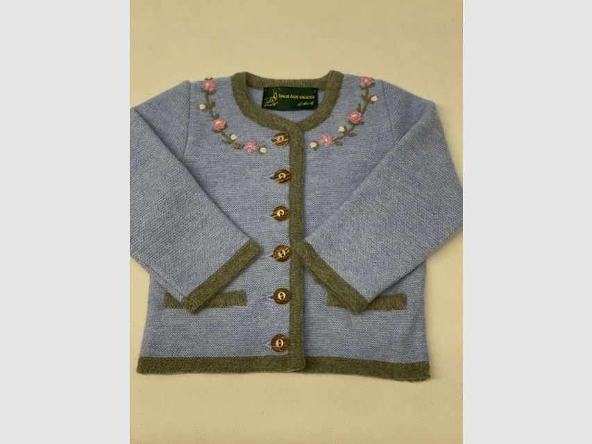 Kinder Strickjacke Merinowolle in Hellblau