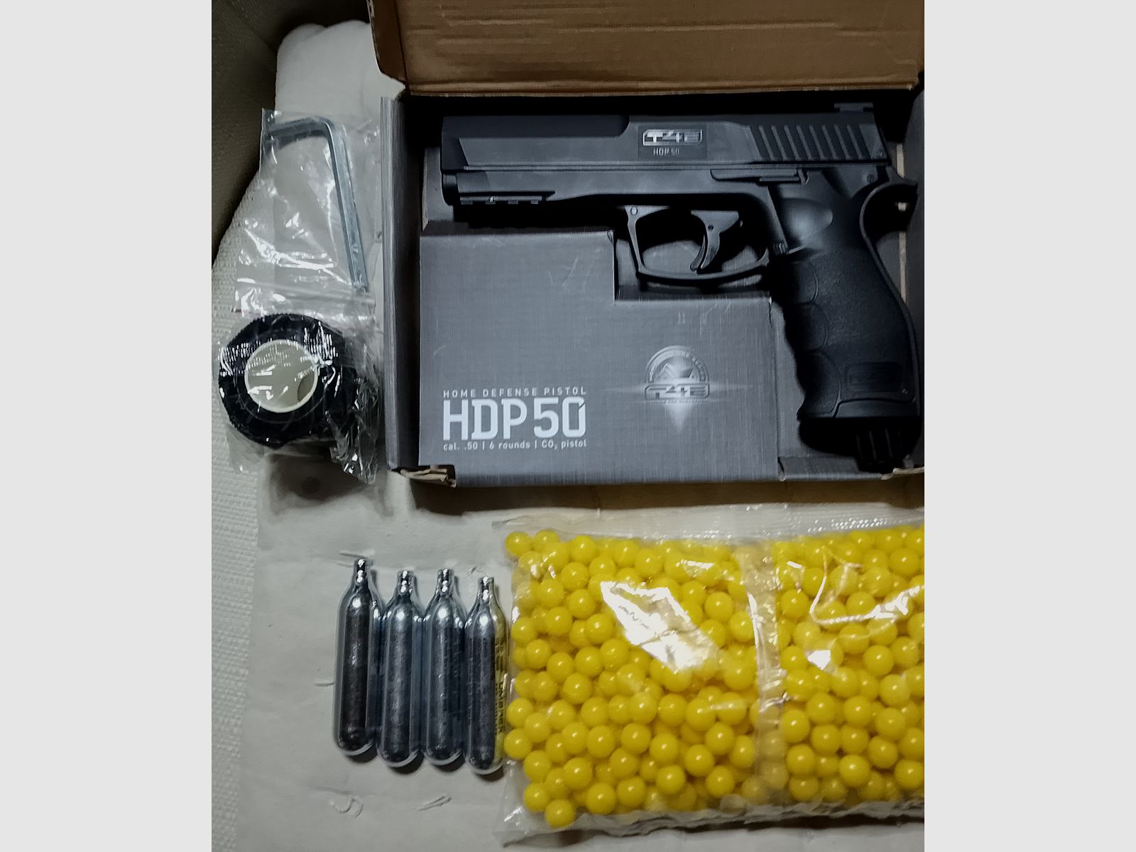 HDP50 Marker Gen1 T4E Cal .50 Set Kit Paintballs yellow CO2 like new