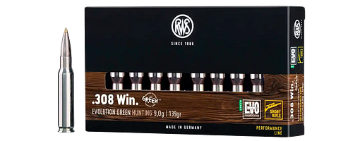 RWS .308 Win. Short Rifle Evo Green 9,0g/139grs.
