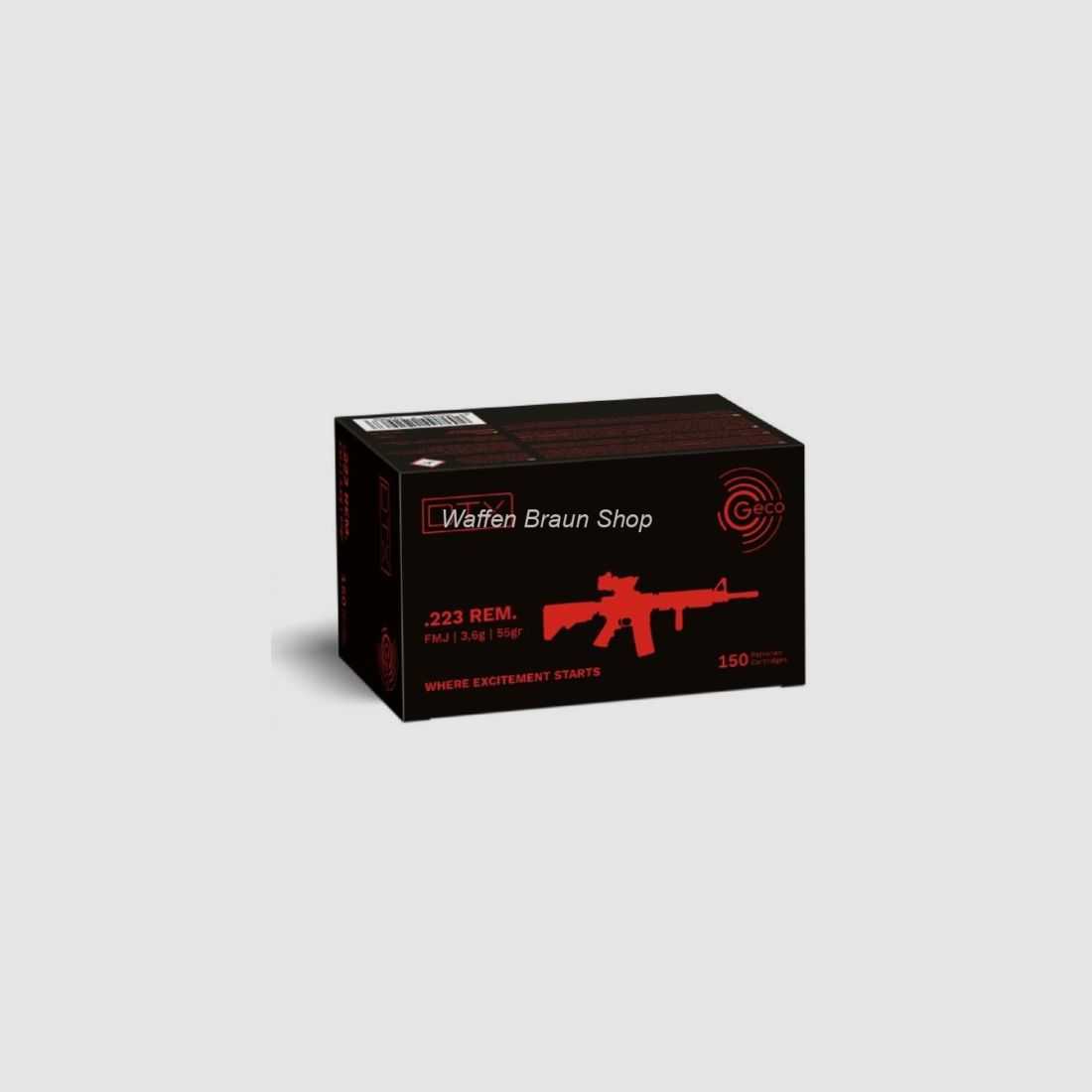 Geco Munition .223 rem VM DTX 3,6g/55grain 150 Stück