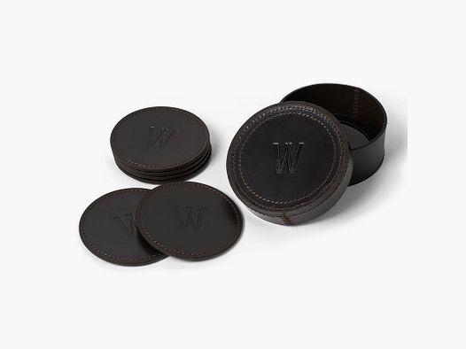 Hunter's leather coaster Odin 6x dark brown