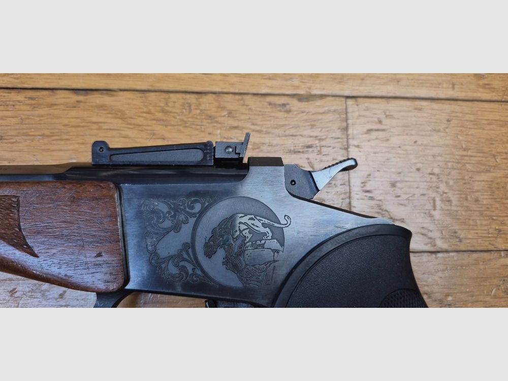Redoutable Pistole Thompson Center – Modell Contender – Lauf 8 Zoll! – Selten im Kaliber 44 Magnum und 44 Special – Waffe von Rochester aus Ende 1972 – Gute Hölzer – Unverzichtbarer Pachmayr-Griff – Wunderschöner Lauf mit Mündungsbremse – Exzellente Mechanik und Abzug – Schöne Trainings- und Präzisionswaffe – TBE/TBE+, Bild 7 von 29